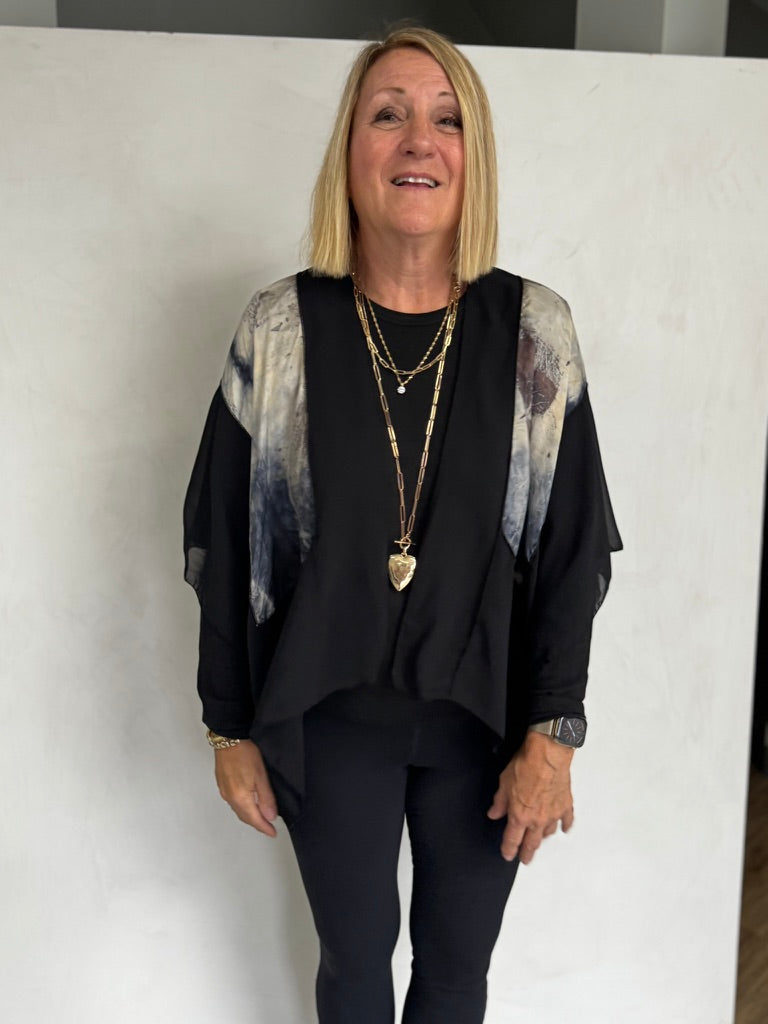 silk was hand dyed by Laurie Gray and I made this ruana - RUS11120