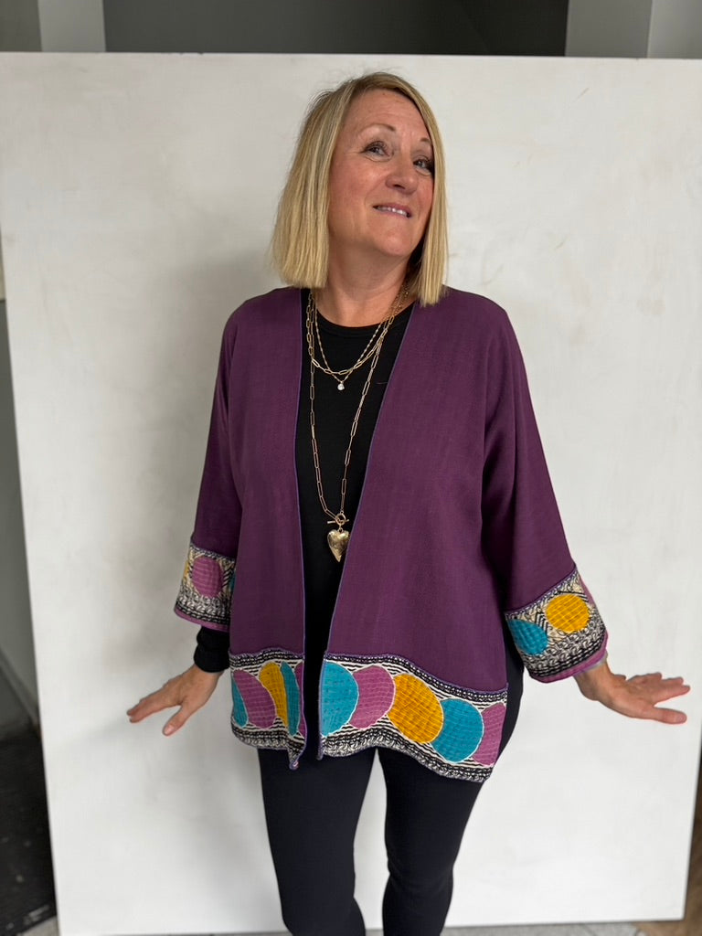 LINEN/VISCOSE JACKET WITH VINTAGE COTTON - JALC348