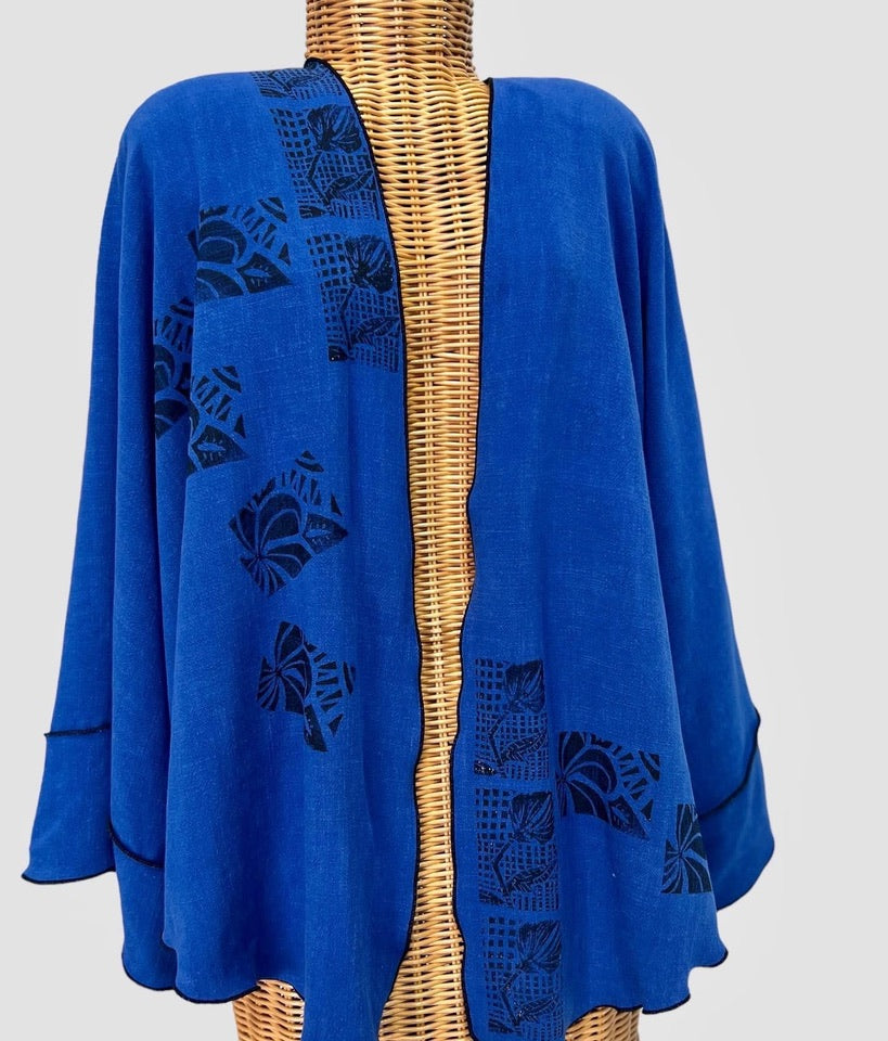 Linen Viscose Jacket with hand painting - JALV494