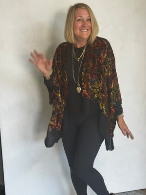 TEXTURED BURN OUT VELVET JACKET - JAS112