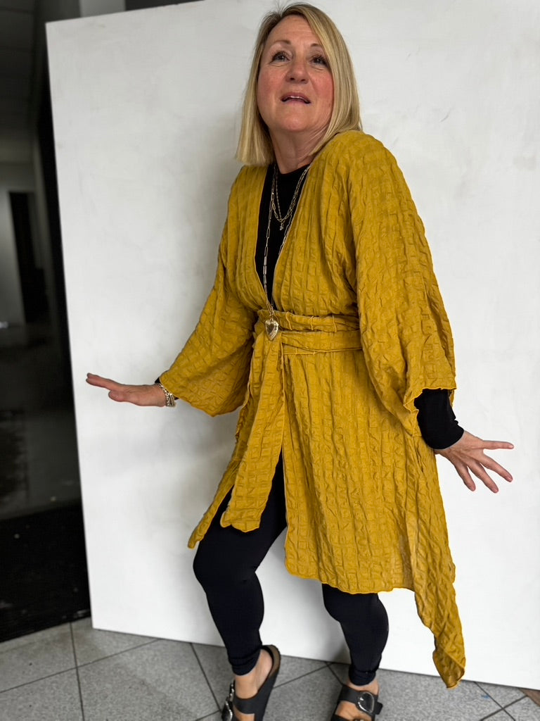 Cotton Jacket with belt/scart - JAC370