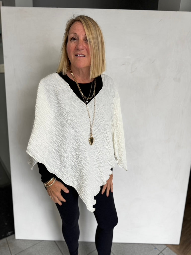 Linen TEXTURED Poncho - POL82