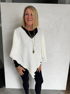 Linen TEXTURED Poncho - POL82