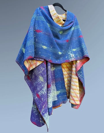 Vintage Cotton Kantha Ruana - RUVC9615