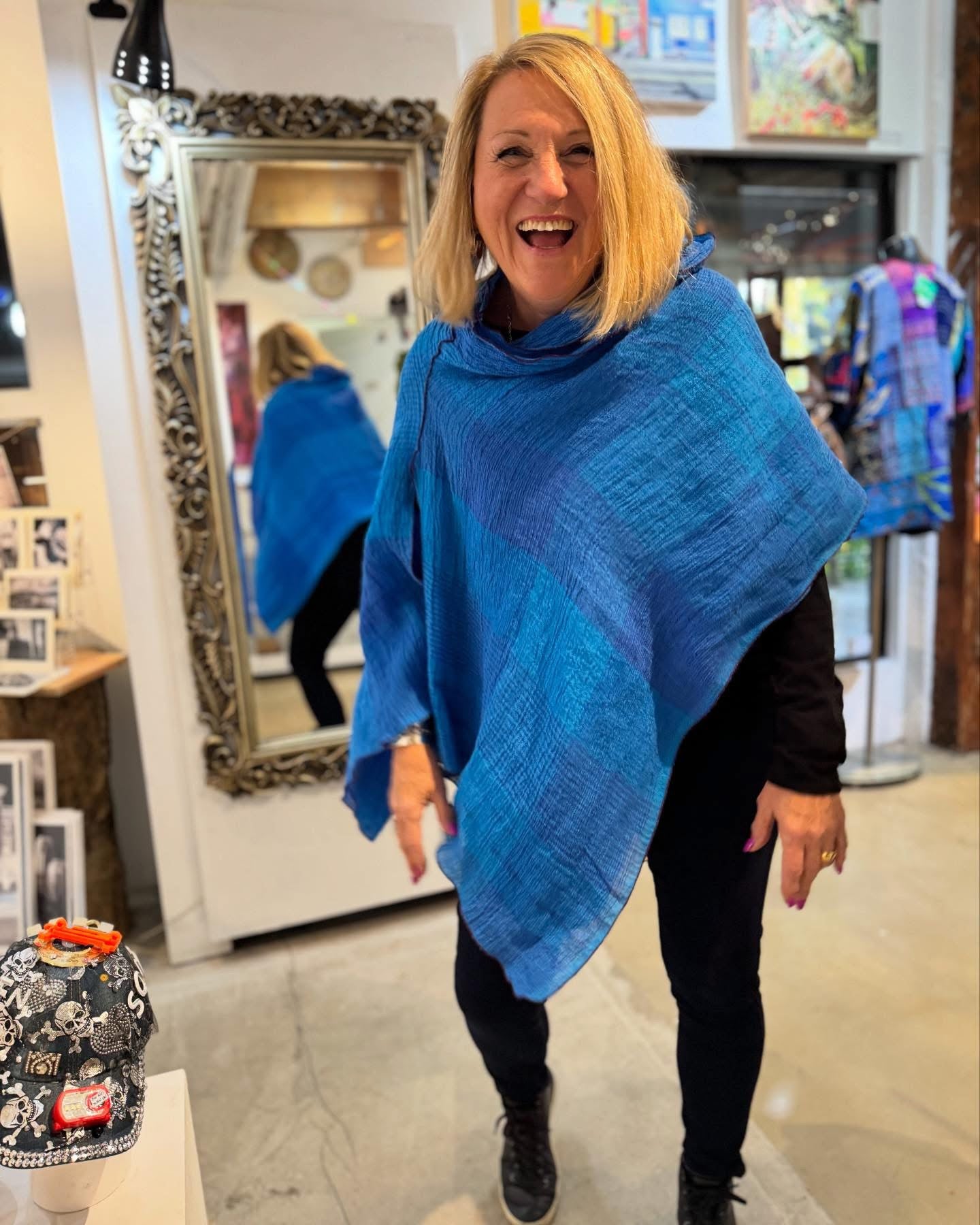 Big sleeved Linen Jacket - turn into a poncho! - JAL11127