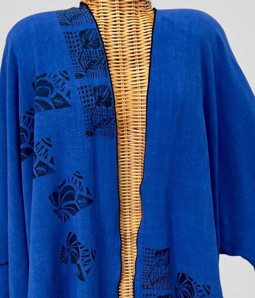 Linen Viscose Jacket with hand painting - JALV494