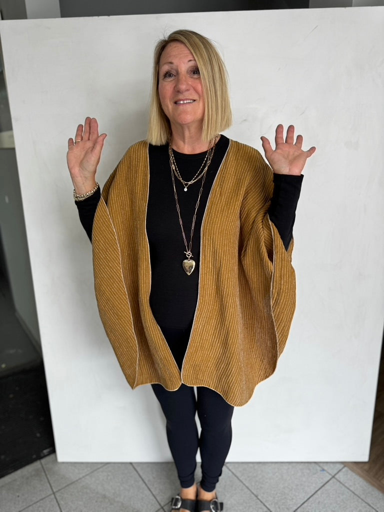 LINEN TRIANGLED RUANA - TRL11113