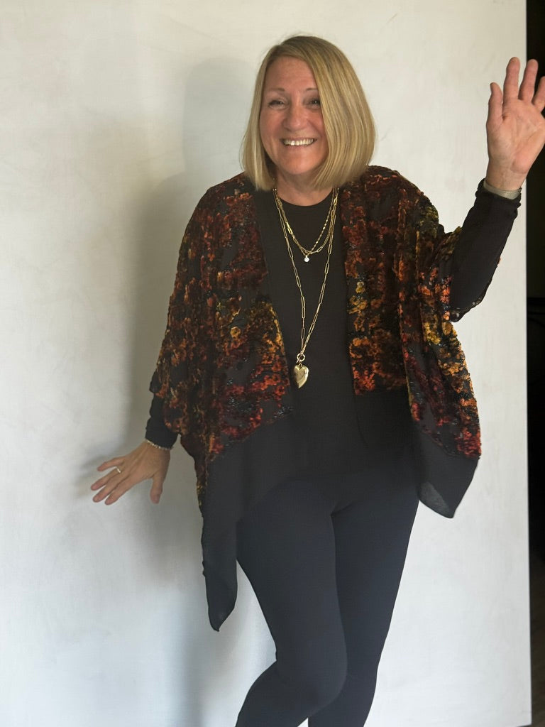 TEXTURED BURN OUT VELVET JACKET - JAS112
