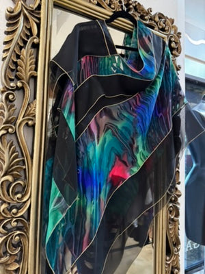 Silk larger and more detail Poncho - WRS918