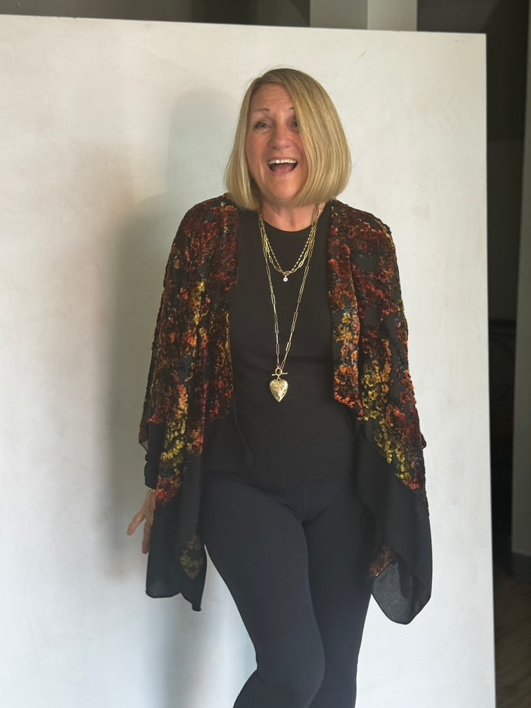 TEXTURED BURN OUT VELVET JACKET - JAS112