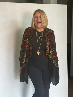 TEXTURED BURN OUT VELVET JACKET - JAS112