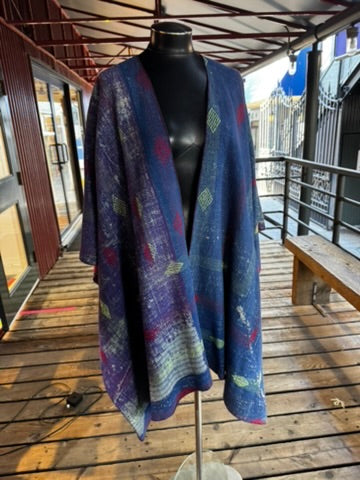 Vintage Cotton Kantha Ruana - RUVC9615