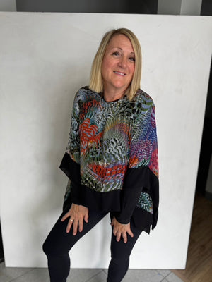 POLYESTER PONCHO WITH POLY SHAWL - DR/SHP7105