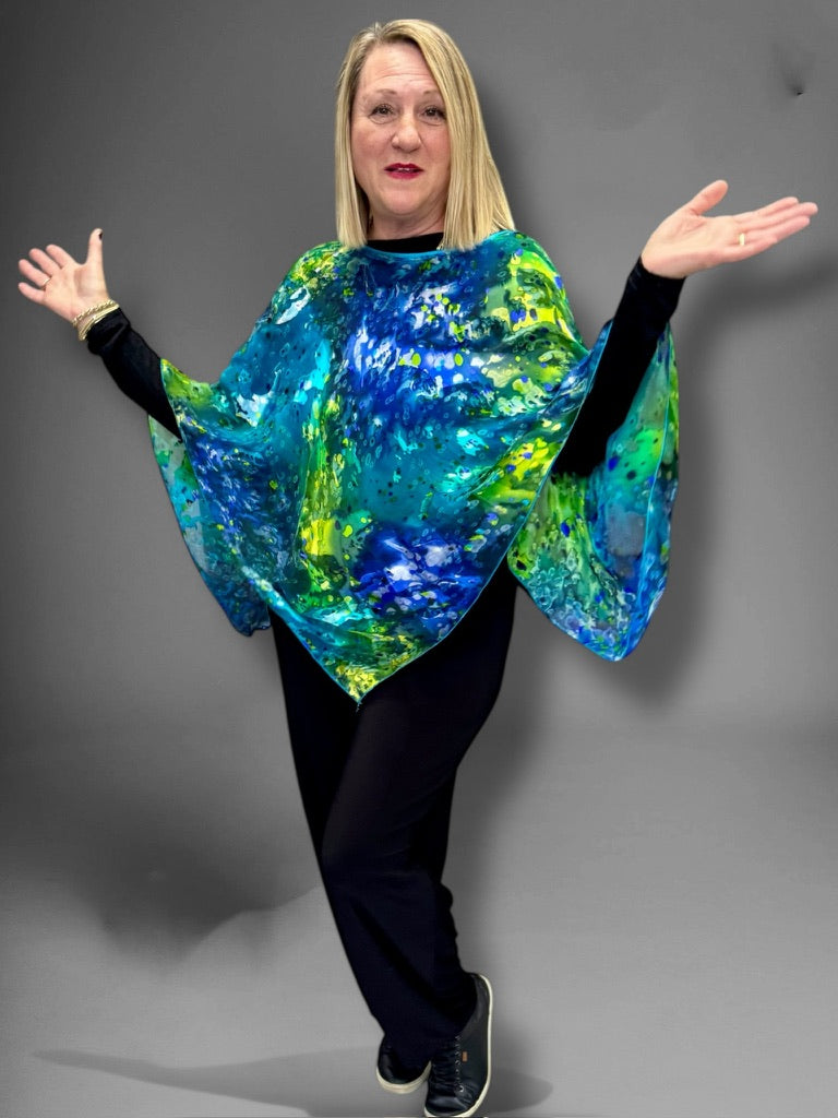 Silk Poncho - POS932