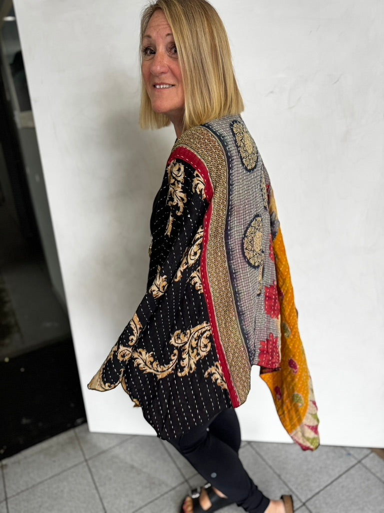 VINTAGE COTTON KANTHA RUANA REVERSIBLE - JAVC1111