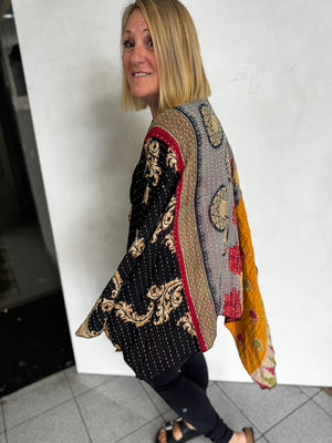 VINTAGE COTTON KANTHA RUANA REVERSIBLE - JAVC1111