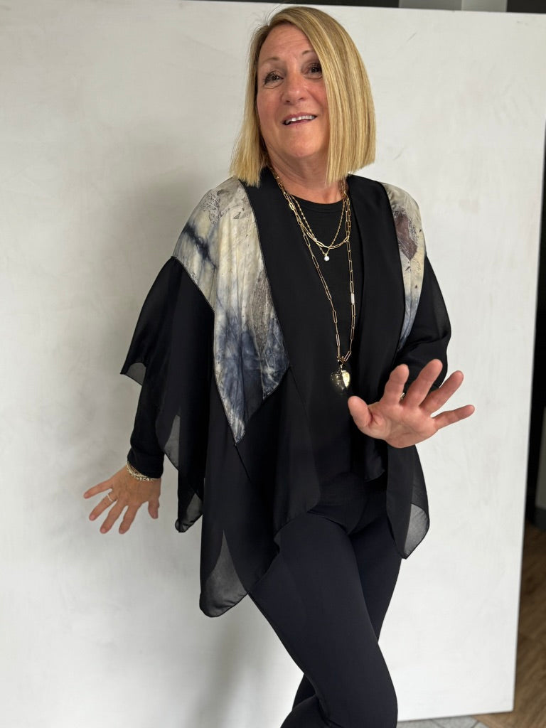 silk was hand dyed by Laurie Gray and I made this ruana - RUS11120