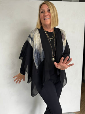 silk was hand dyed by Laurie Gray and I made this ruana - RUS11120
