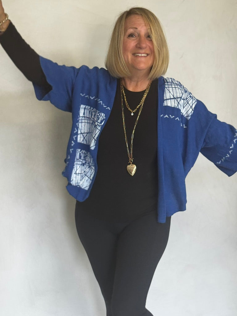 LINEN/VISCOSE HAND PAINTED JACKET - JALV2399
