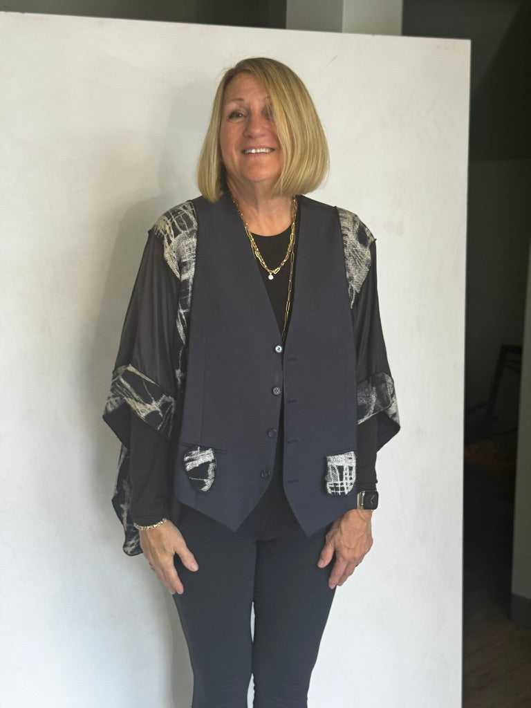 RECYCLED MIXED FABRICS JACKET - JARM204