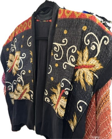 Vintage Cotton Kantha reversible Vest/Jacket - VEVC92