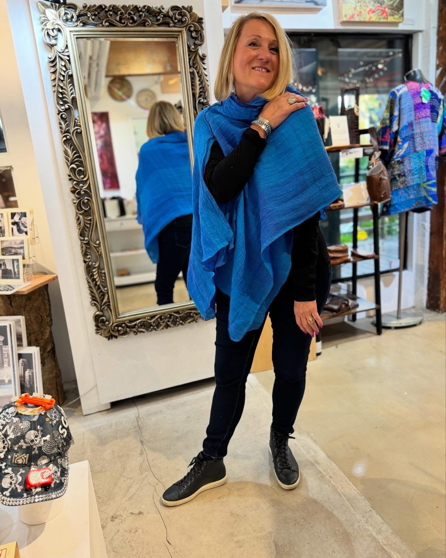 Big sleeved Linen Jacket - turn into a poncho! - JAL11127