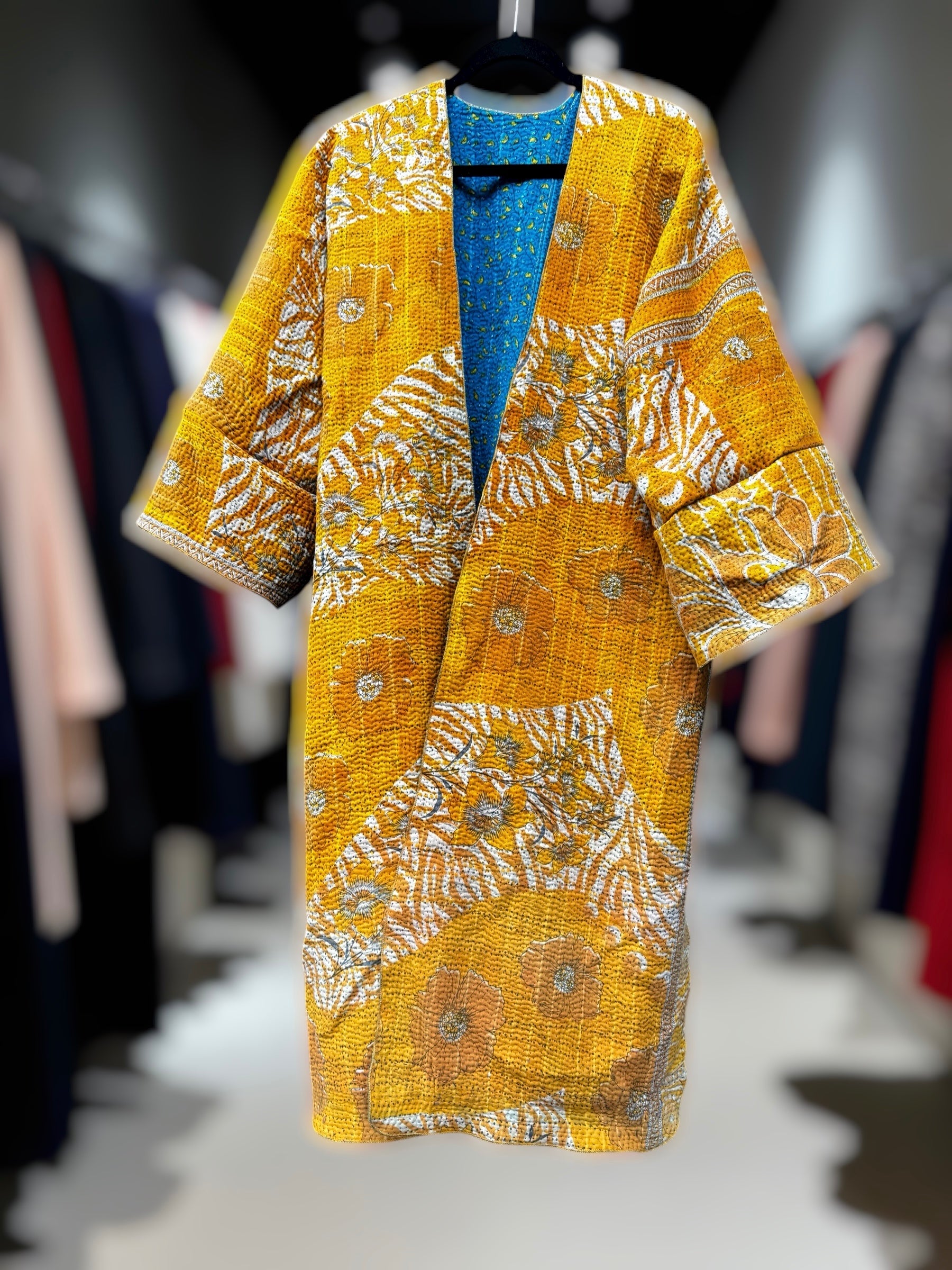 Reversible (as shown) Vintage Cotton Long Jacket - JAVC44`