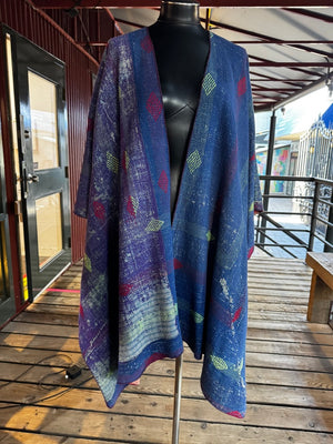 Vintage Cotton Kantha Ruana - RUVC9615