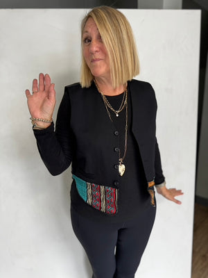 RECYCED AND VINTAGE COTTON VEST/JACKET- VEST622