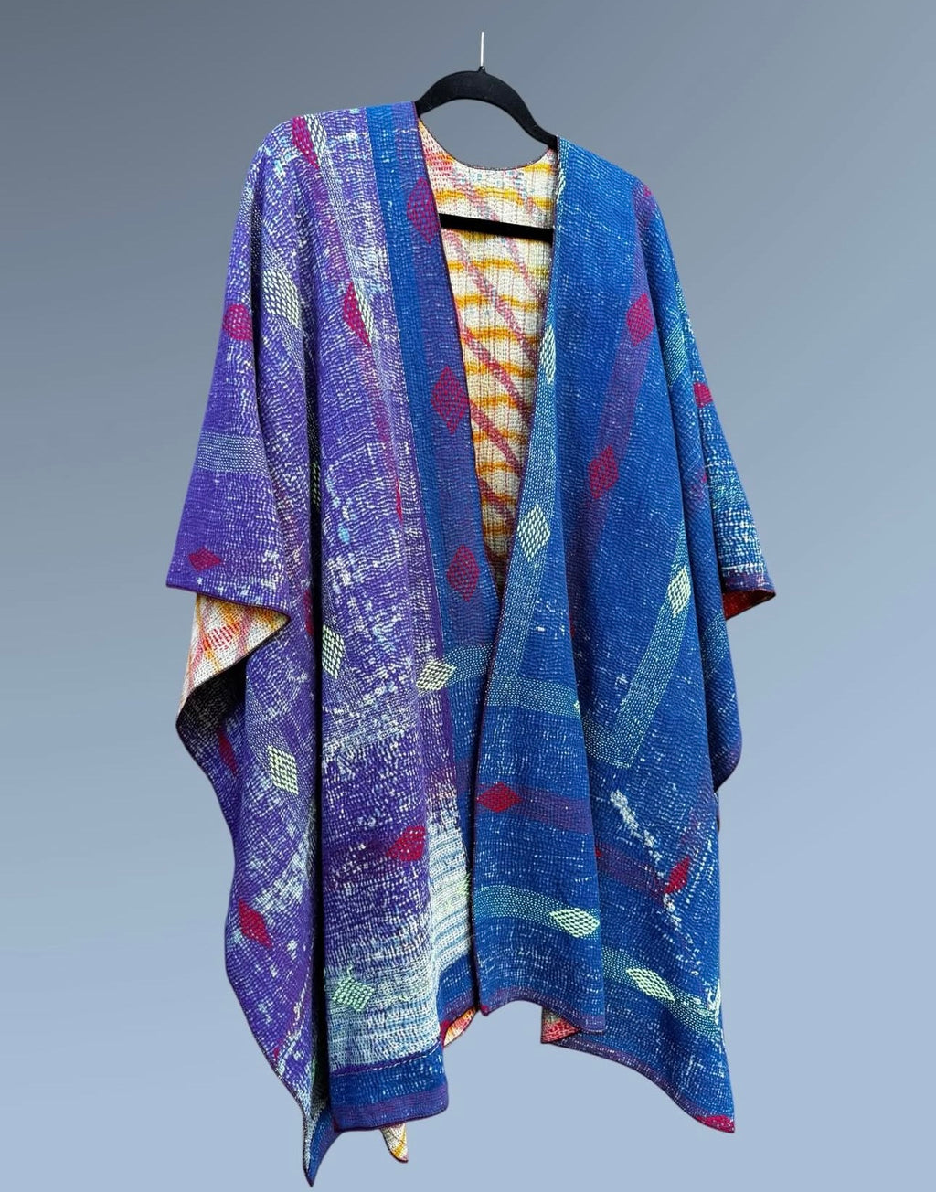Vintage Cotton Kantha Ruana - RUVC9615