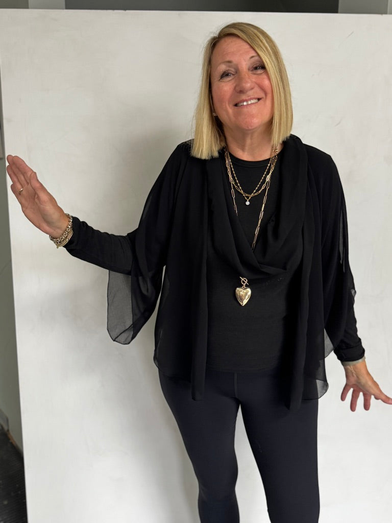 POLYESTER JACKET AND SCARF - JAP7245