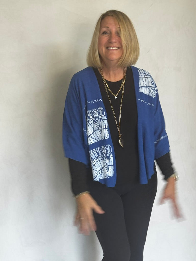 LINEN/VISCOSE HAND PAINTED JACKET - JALV2399