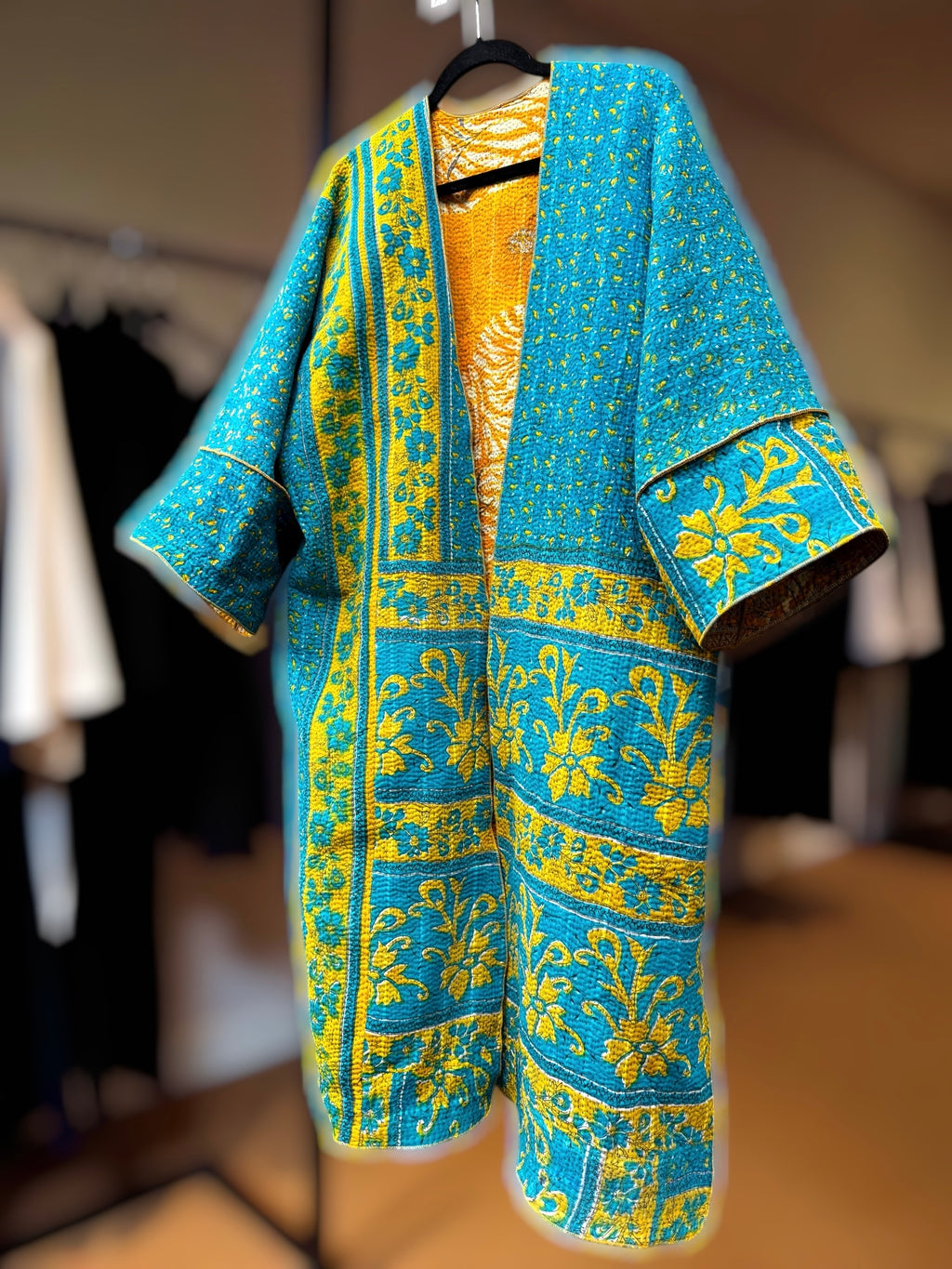 Reversible (as shown) Vintage Cotton Long Jacket - JAVC44`