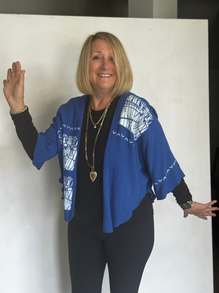 LINEN/VISCOSE HAND PAINTED JACKET - JALV2399