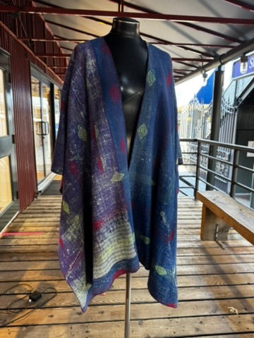 Vintage Cotton Kantha Ruana - RUVC9615