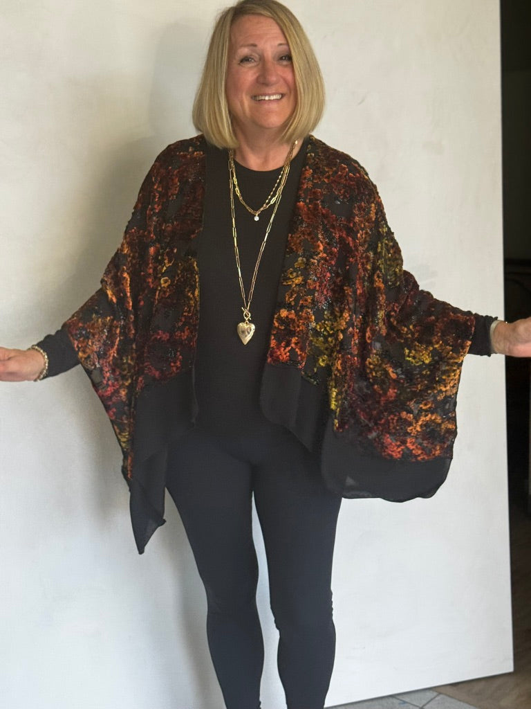 TEXTURED BURN OUT VELVET JACKET - JAS112