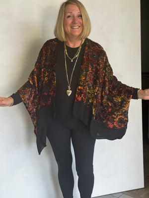 TEXTURED BURN OUT VELVET JACKET - JAS112
