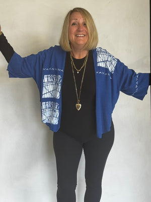 LINEN/VISCOSE HAND PAINTED JACKET - JALV2399
