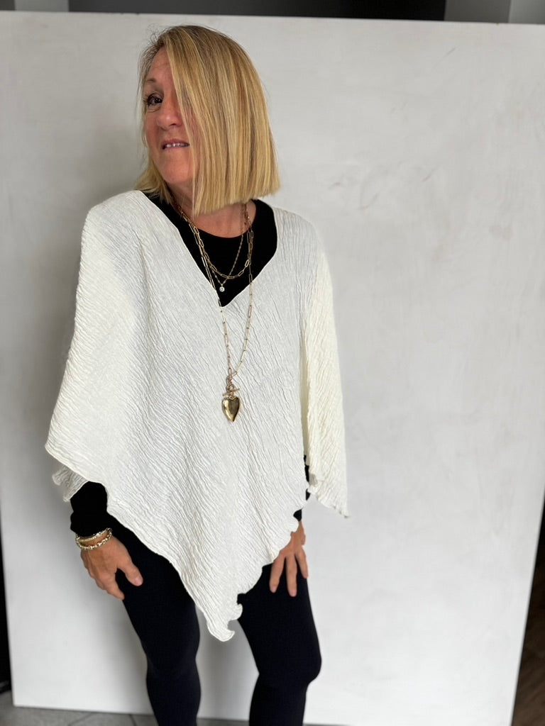 Linen TEXTURED Poncho - POL82