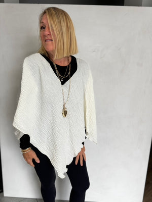 Linen TEXTURED Poncho - POL82