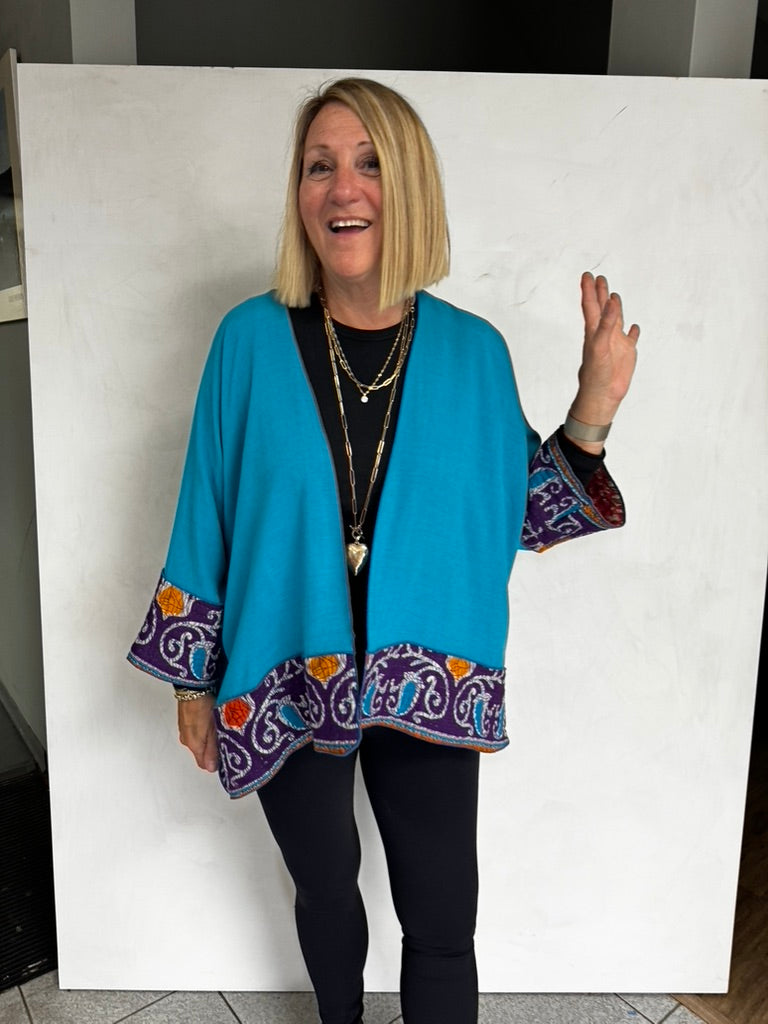 Linen/Viscose Jacket with Vintage Cotton trim - JALVC663