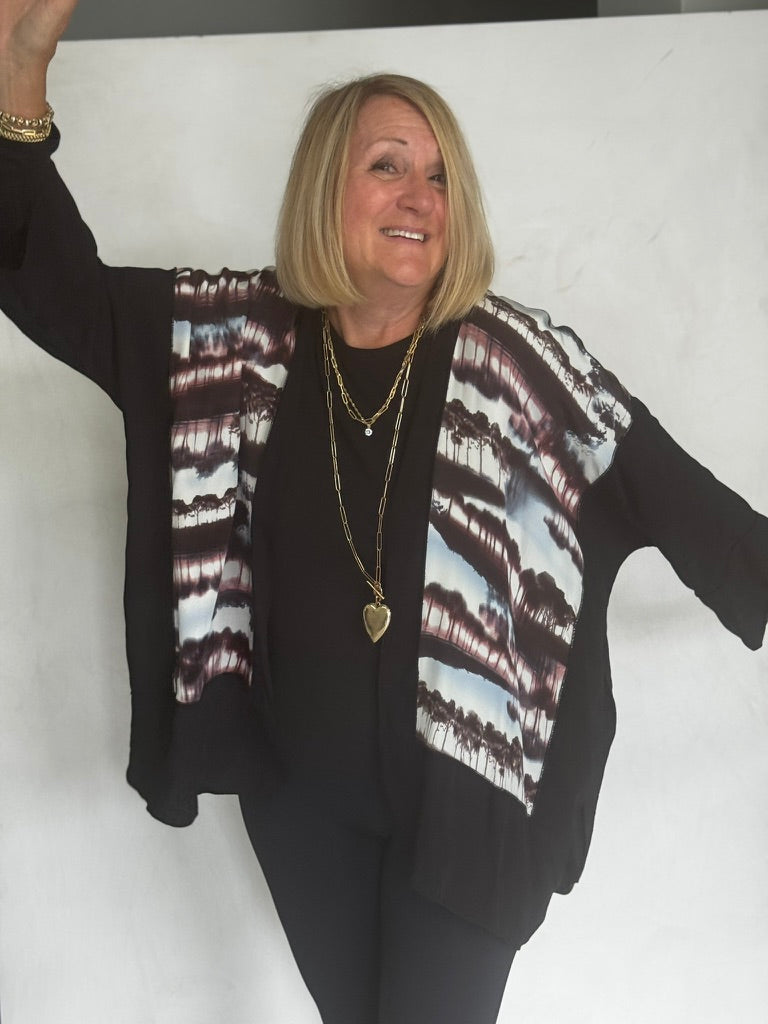 SILK WITH VISCOSE TRIM - JAVS343