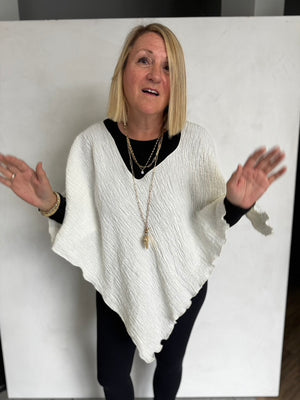 Linen TEXTURED Poncho - POL82