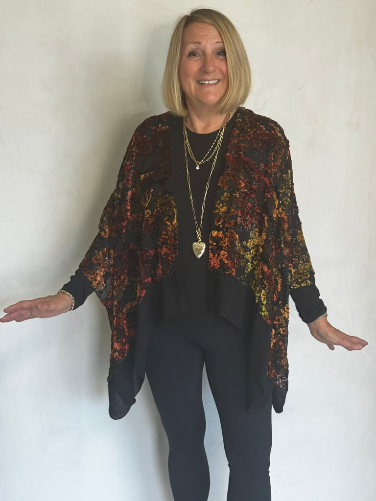 TEXTURED BURN OUT VELVET JACKET - JAS112