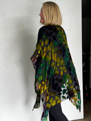 SILK VELVET BURNOUT RUANA - RUS11123