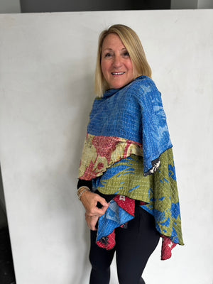 VINTAGE COTTON KANTHA RUANA REVERSIBLE - JAVC1111