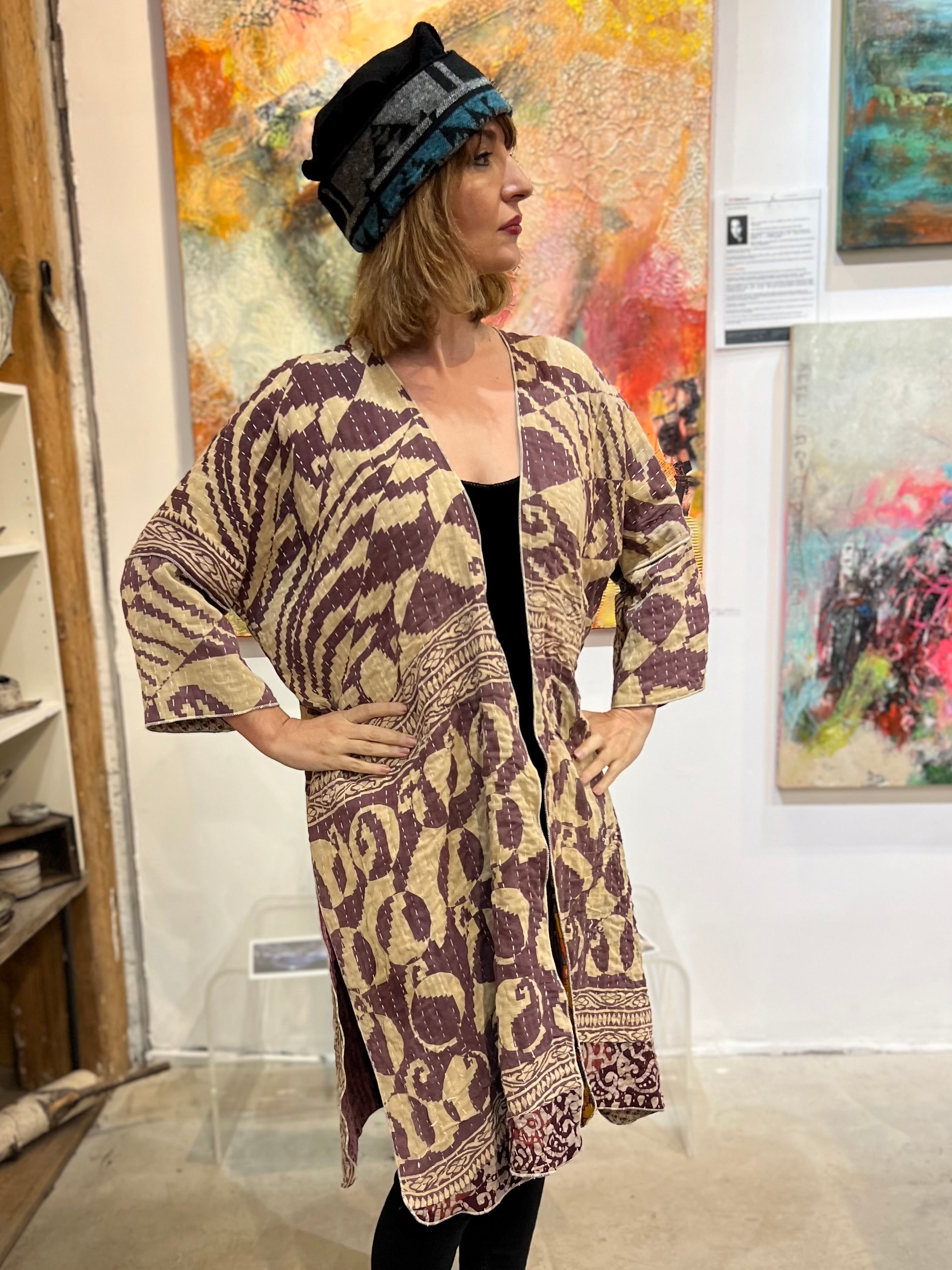 Sold out Vintage Cotton Kantha Jacket - JAVC230