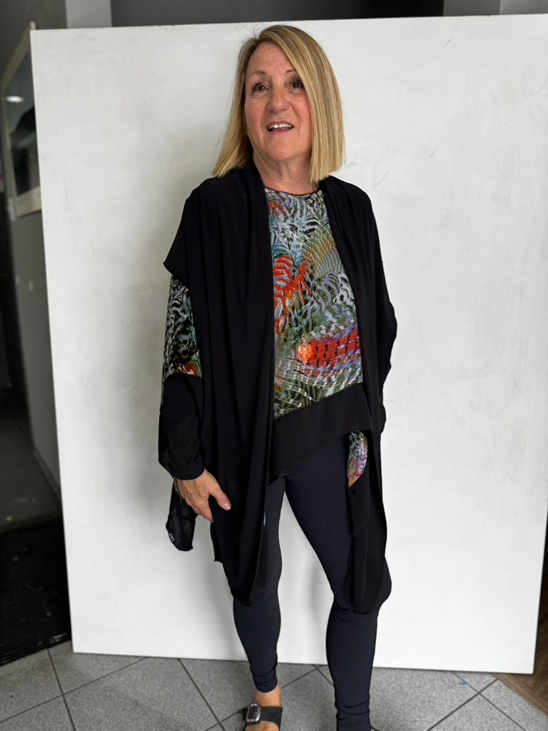 POLYESTER PONCHO WITH POLY SHAWL - DR/SHP7105