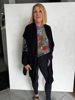 POLYESTER PONCHO WITH POLY SHAWL - DR/SHP7105