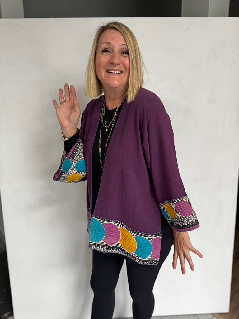 LINEN/VISCOSE JACKET WITH VINTAGE COTTON - JALC348